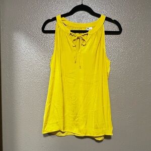 CAbi Yellow Tie Front Tank Top Keyhole Back | Lightweight | Flowy | Casual
